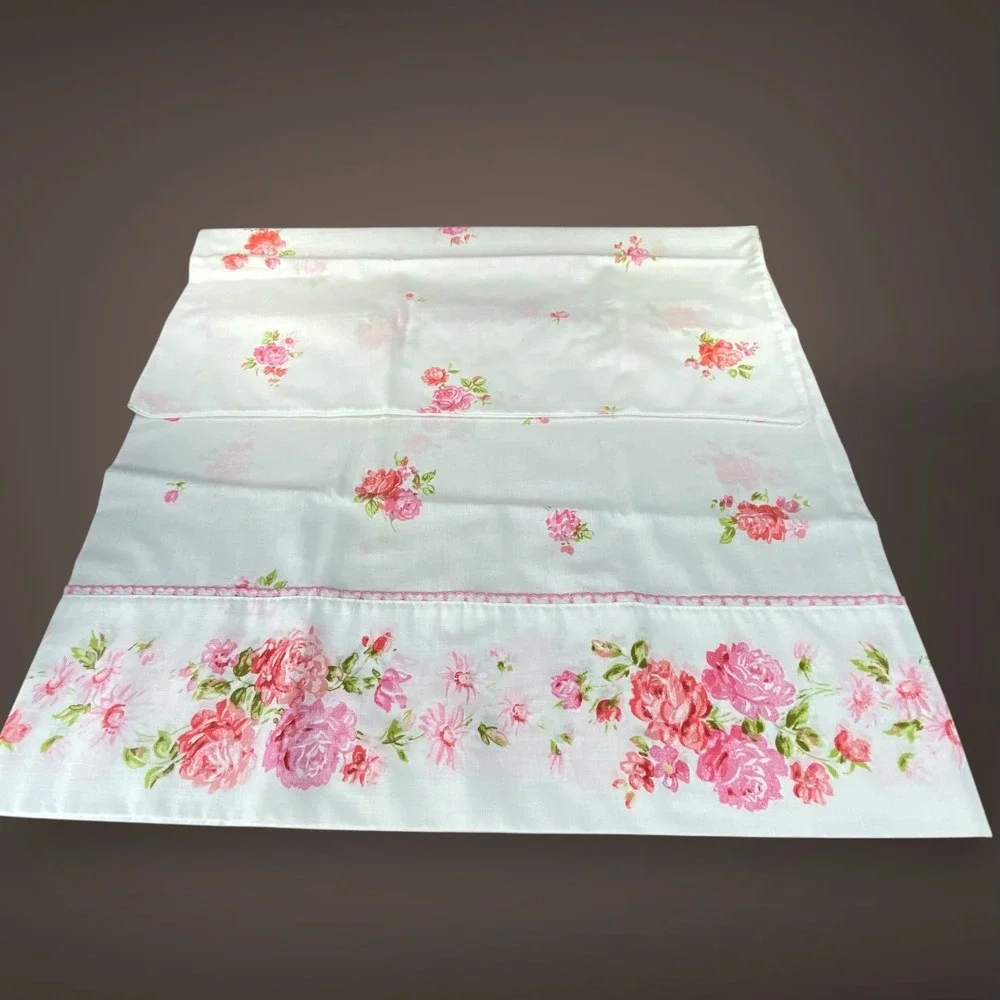 JCPenney Fashion Manor Double‎ Sheet Set Roses 3pc Vintage 1970s